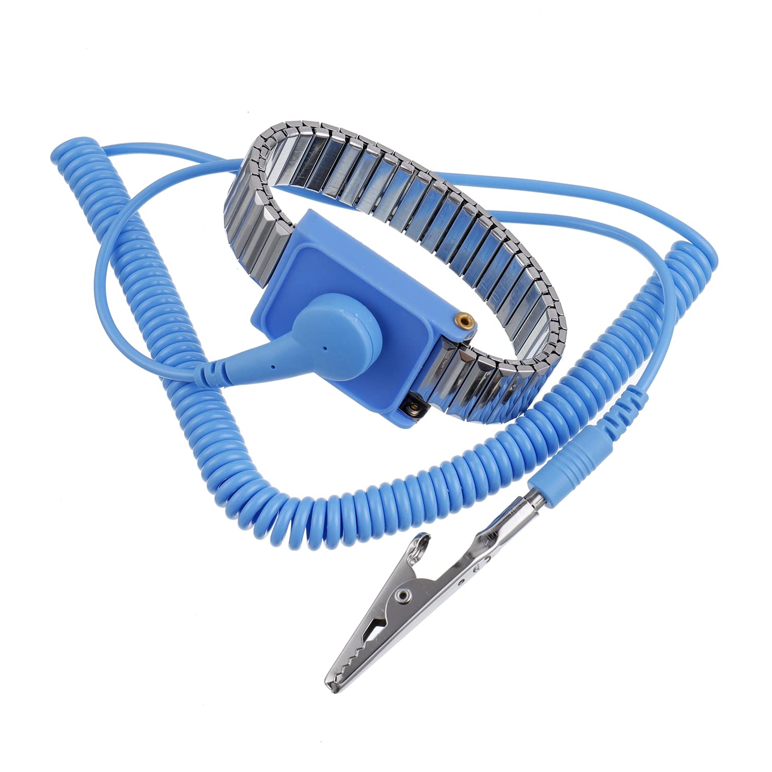 BOJACK Reusable Corded Anti Static Wrist Strap, Fast-Carrying Alligator Clip for dissipating Electricity, grounding Solution for Sensitive Electronic