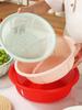 Large Size Plastic Drain Basket Kitchen Vegetable Washing Basket Hollow Out Fruit Basket Round Sieve Rice Cleaning Basket