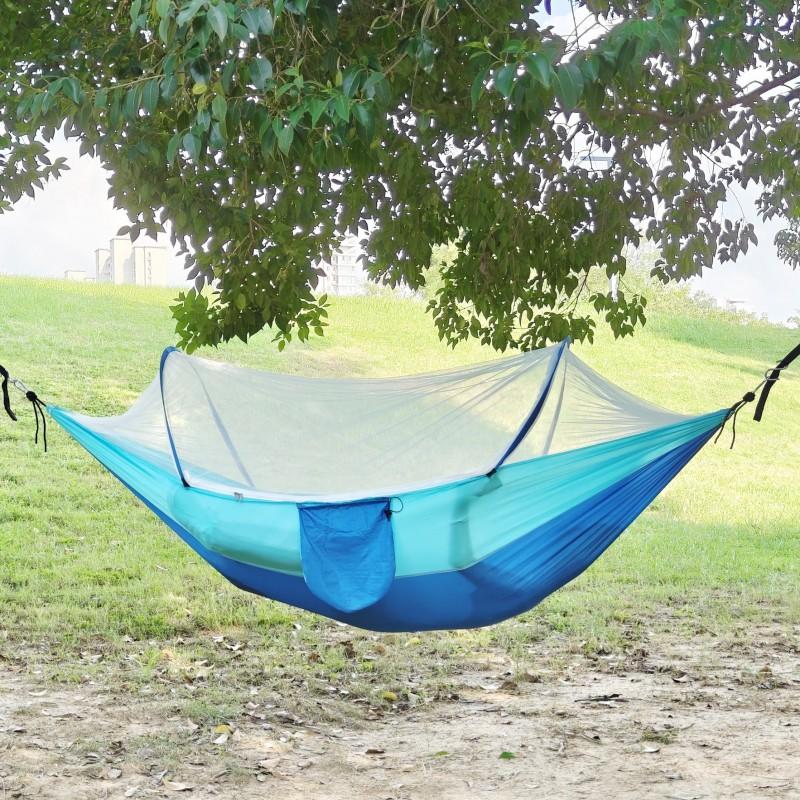 Heavy Duty Outdoor Hammock With Safety Design Kids Adults Breathable Nylon Net Bed Camping Picnic Garden Relaxation