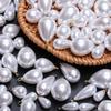 10 vnt. apvalūs lašelio formos aukštos imitacijos perlo pakabukai su kabinamais kepurės karoliukų priedais, drabužių, apyrankių „pasidaryk pats“ rankų darbo papuošalų medžiaga