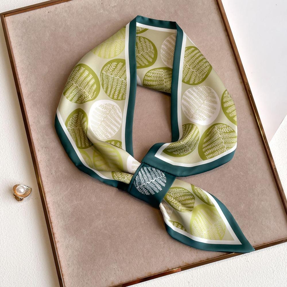 Multi-functional Women Silk Scarf Flower Print Ladies Neck Tie New Satin Silk Ribbons  Summer