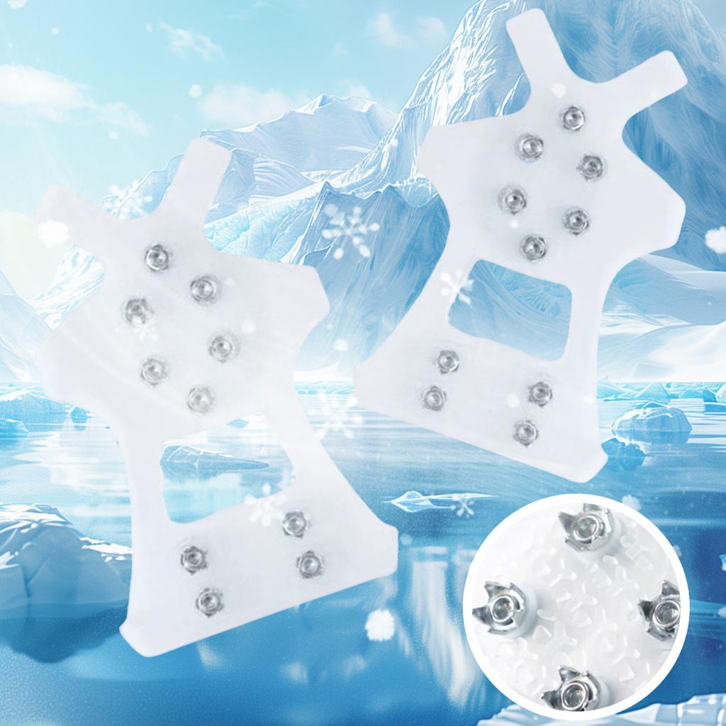 Winterschuhspikes mit 10 Spikes, geeignet für winterliche Outdoor-Aktivitäten wie Wandern, Trekking, Eisfischen, Schnee und Eis.