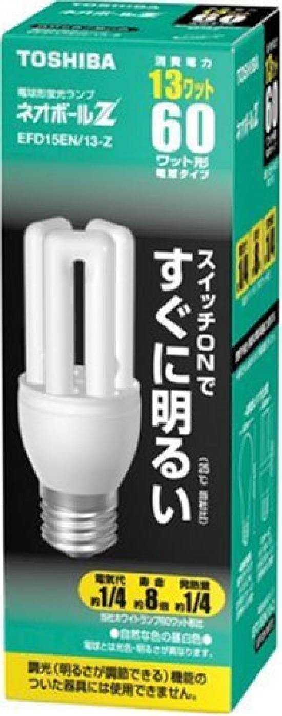 

Toshiba Neo Ball Z compact fluorescent lamp 60 watt type daylight white EFD15EN/13-Z
