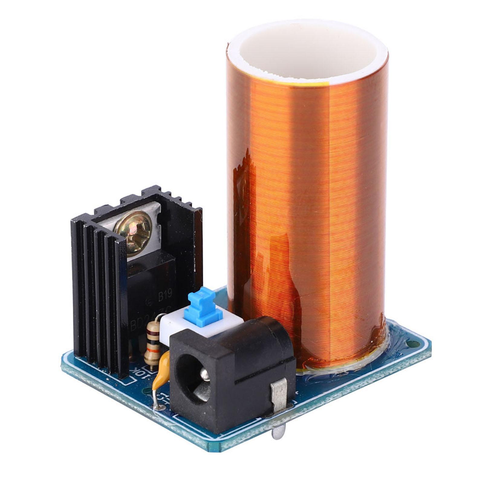 

Mini Tesla Coil Remote LED Spark Module Kit Electronic DIY Kit DC12VFinished Product