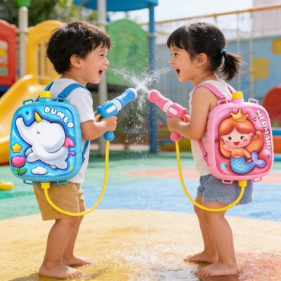 Cartoon Pull-Out Backpack Water Squirter for Kids Large Capacity Spray Toy for Summer Beach Pool Play Fun Outdoor Splash Game for Boy Girls
