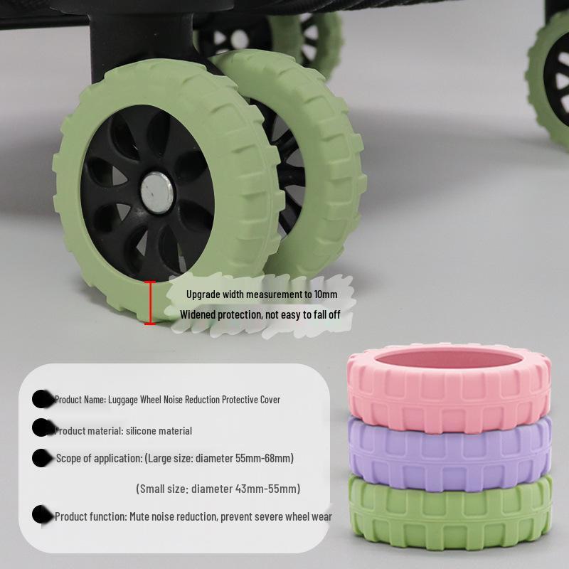 Caster Shoe Travel Trolley Suitcase Silicone Wheel Covers - Shock Absorption, Noise Reduction, Anti-Slip
