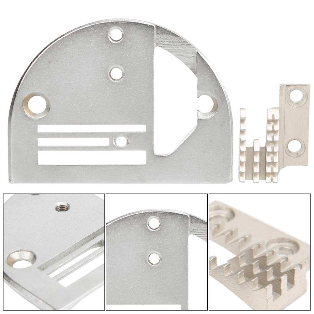 Nadelplatte Doppelreihe mit Zähnen Metall Synchron Nähmaschinenzubehör