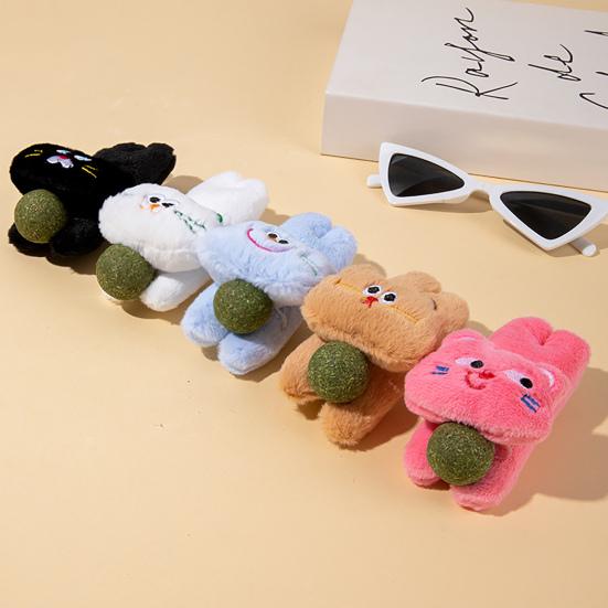 5Pcs Cat Catnip Ball Chew Toy Boredom Stress Relief Kitten Interactive Plush Doll Toy Indoor Pet Teething Cleaning Toy Pet Supplies