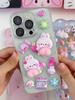 2Pcs Cute 3D Fart Peach Phone Case DIY Stereo Stickers-Soft Puffy Cartoon Style,Stress-Relief Decor Stickers for Scrapbooking