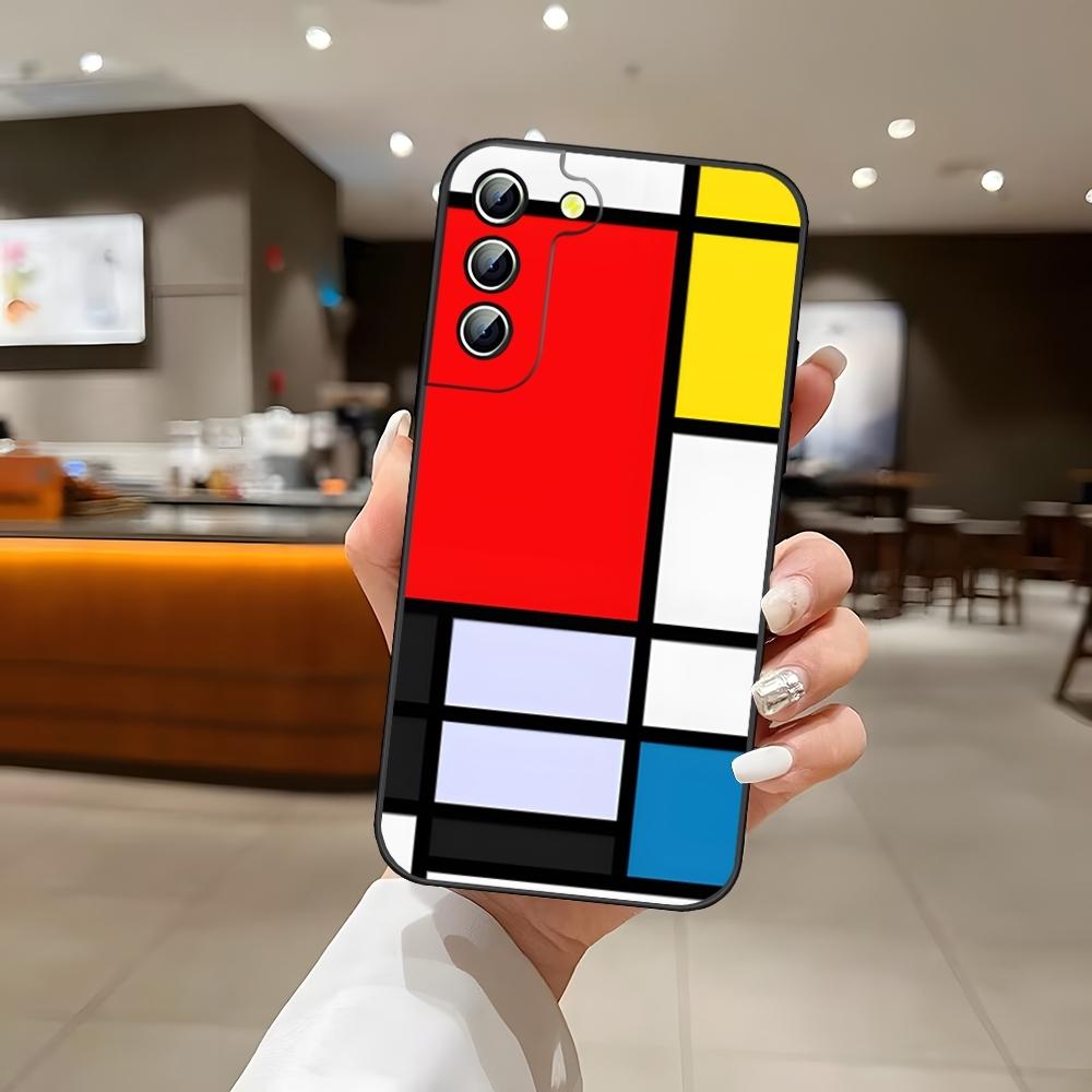 M-Mondrians Phone Case For S25 Samsung S26 S24 Ultra S22 S23 S20 Fe S21 Plus A54 A34 A16 A53 Back Cover