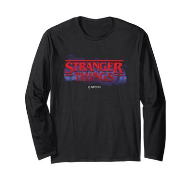 Stranger Things Retro Pixel Upside Down Title Logo Long Sleeve T-Shirt