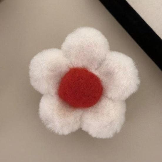 Haarkralle Plüsch Blume Form Haarspange Hinterkopf Haarklammer Leichtgewicht Damen Haarstyling-Werkzeug Haaraccessoires
