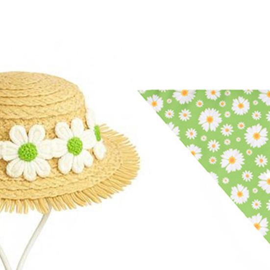 Pastoral Style Goose Bonnet Hat Triangle Scarf Flower Pattern Bright Color Porch Goose Costume Farmhouse Photo Prop