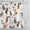 Cat Dog Funny Cartoon Creative Personality Shower Curtains Cute 3D Printed Pvc Fabric with Hooks Waterproof Bathroom Decoration