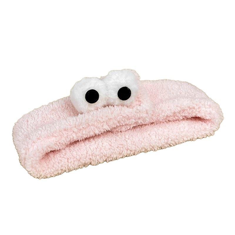 Cute Big Eyes Headband Female Face Wash Mask Headband Autumn And Winter Plush Hair Band Soft Waxy Confinement Headband Headband Headdress