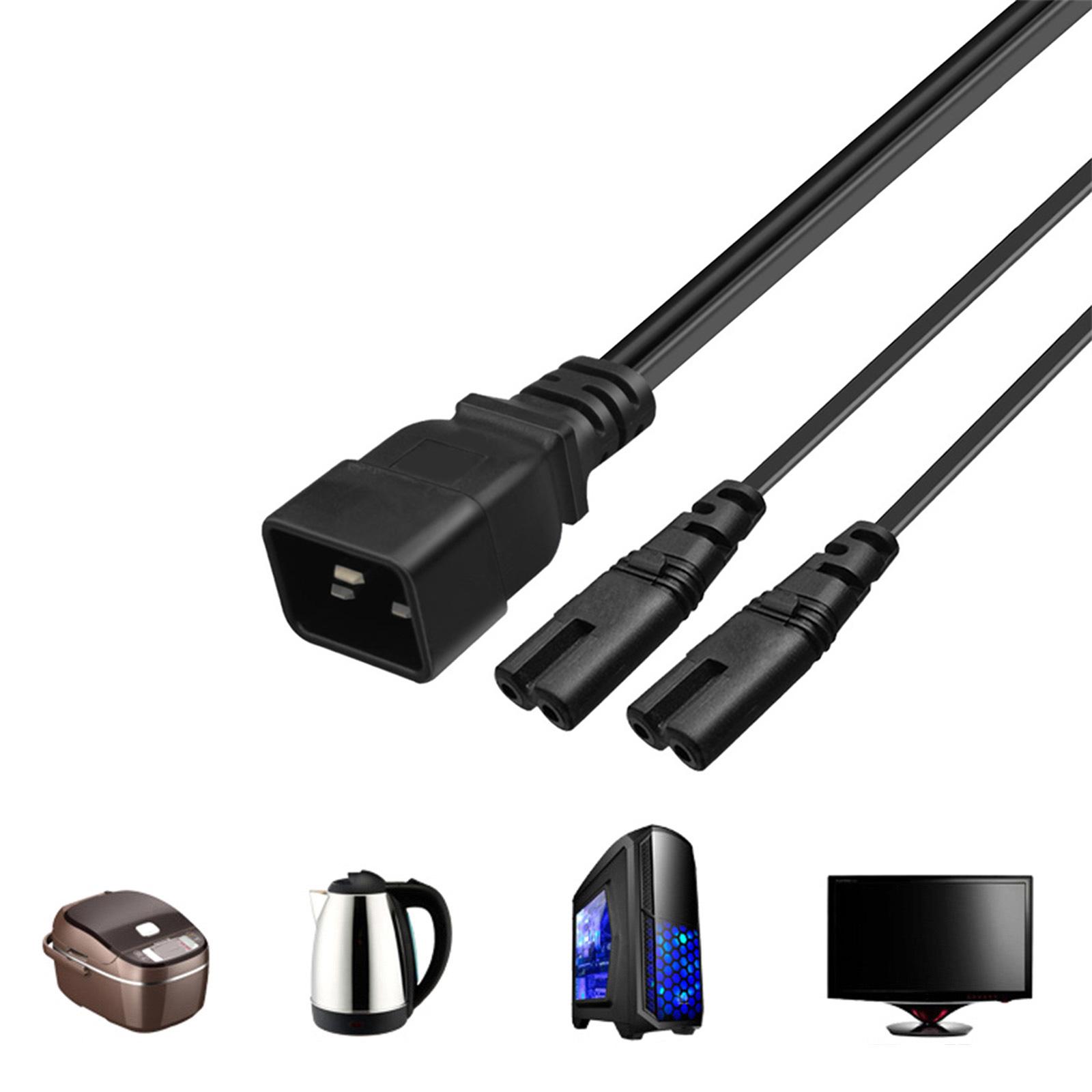 

30 см 16A IEC320 C20 до Double Eight 8 Форма IEC320 C7 Кабель Y Разветвитель Шнур ПВХ Компьютерный адаптер Проводная линия