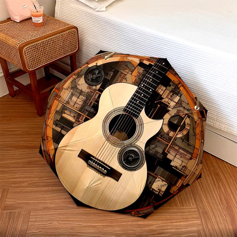 

1PC Music Theme Umbrella Portable Folding Umbrella Iron Frame Hole Bone Structure Outdoor Home Umbrella A26 разноцветный