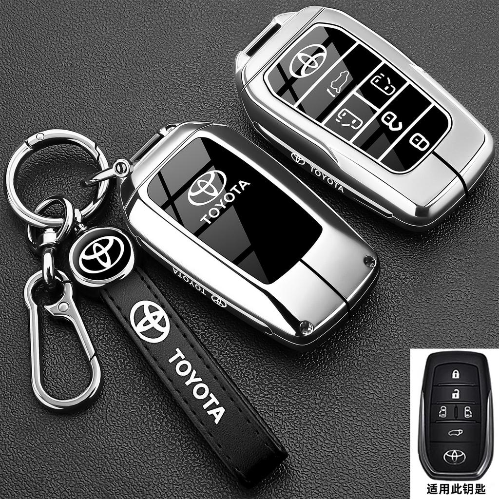 Leather Car Key Cover Case Protection Shell Keychain For Toyota Vellfire Alphard 30 Series Previa Tarago 5 6 Accessory