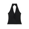 Summer New Spice Girl Style Neck Sling Vest Women's Backless Design Sense Slim Skinny Versatile Top
