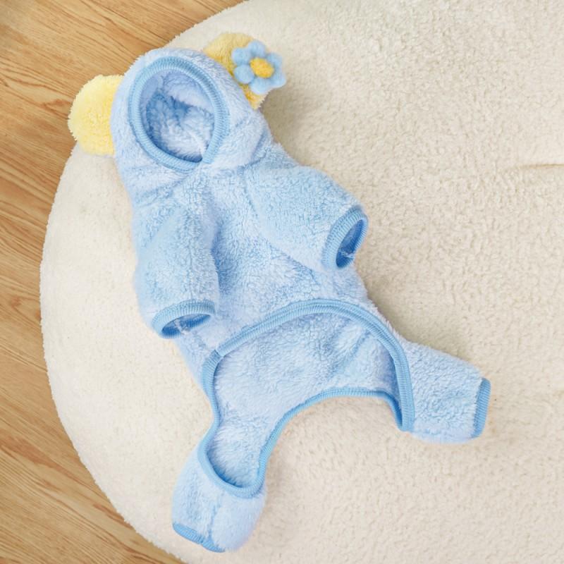 Pet Dog Warm Fleece Four-Legged Jumpsuit Winter Fall - Bear Design Teddy Poodle French Bulldog Corgi