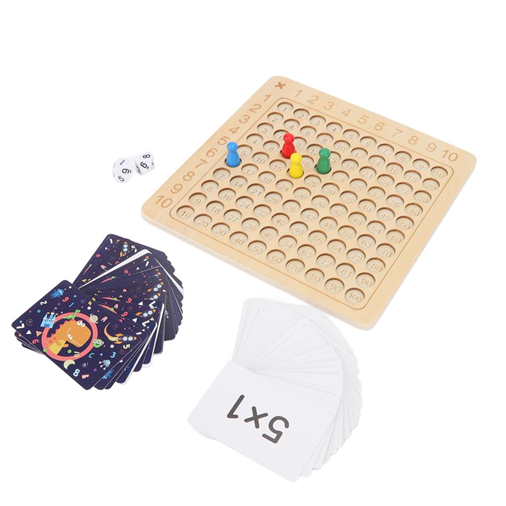 Math Multiplication Board Children Montessori Counting Educational Toys Wooden Multiplication Table