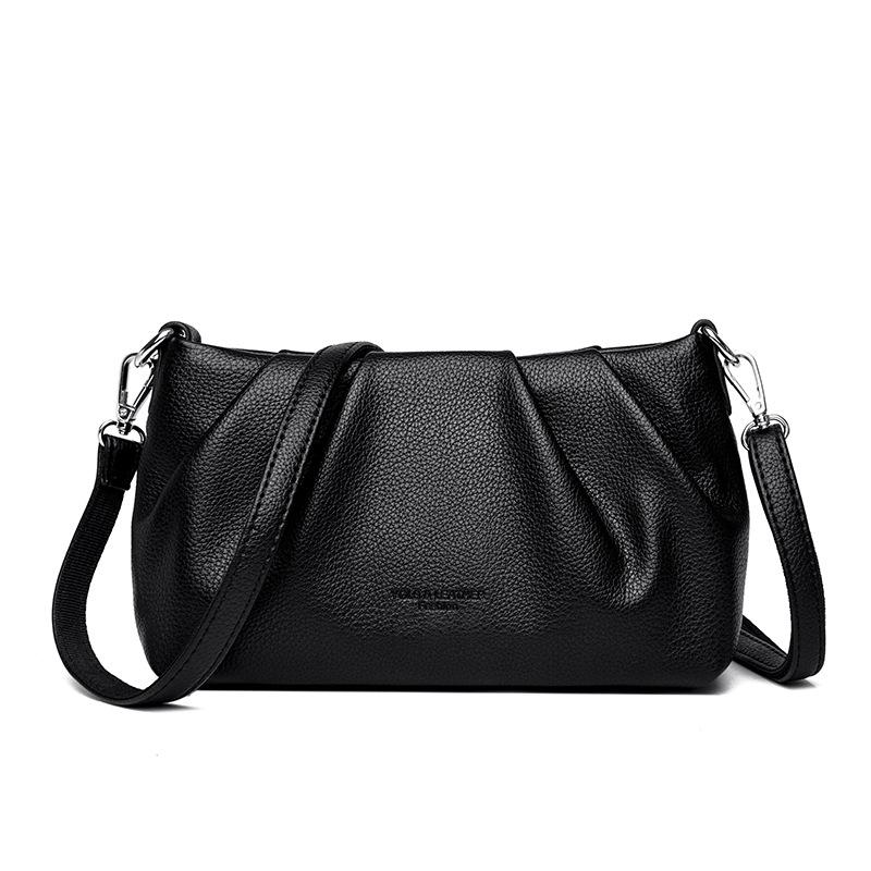 

Urban Simple and Fashionable Chain Pleated Bag Single-shoulder Crossbody Underarm Bag чорний
