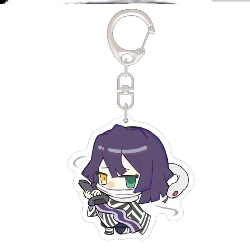 Keychain Pendant Anime Demon Slayer Kimetsu No Yaiba Kamado Tanjirou Double Sided HD Bag Pendant Gift For Fans Cosplay Props Jewelry Gift
