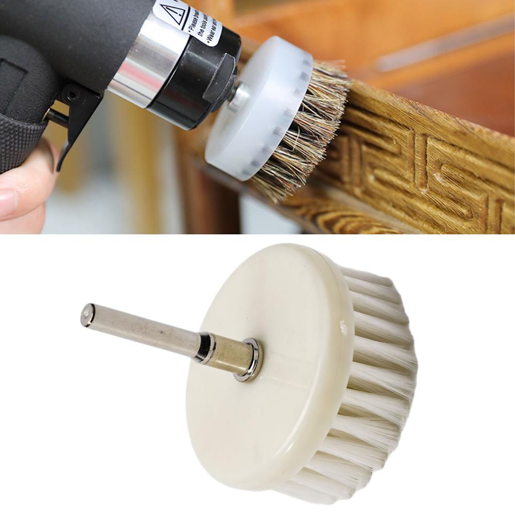 White Soft Drill Powered Brush Head For Cleaning Car Carpet Bath Surface Cleaning Of Fabric Sofa Carpet Leather Interior