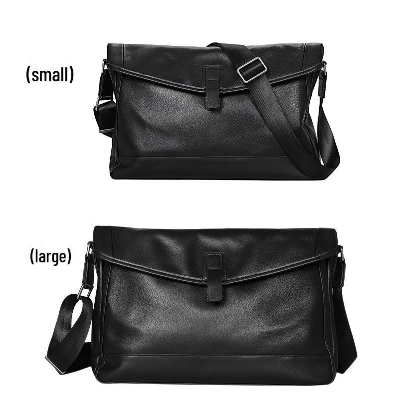 Men's Genuine Leather Casual Shoulder Bag - Large Capacity Soft Cowhide Messenger Backpack