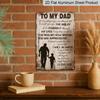 2D Flat To My Dad Sign Fathers Day Funny Gifts for Dad, 8 X 12 Inches Father's Day Gifts From Son, Gifts for Dad Father's Day Plaque Metal Wall Art
