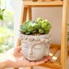 Yousheng Buddha Head Flower Pot Buddha Head Sculpture Decoration Meditation Buddha Statue Planter for Home Desk Corner