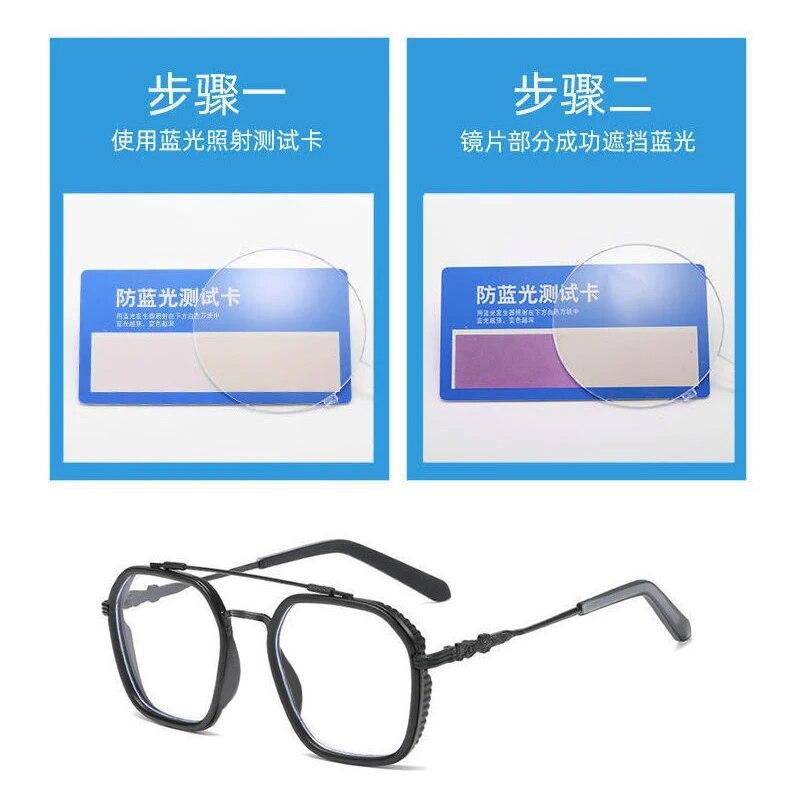 Double Beam Anti Blue Light Myopia Glasses Diopter -0.5 -1.0 To -6.0 Retro Square Frame Nearsighted Eyeglasses Women Men Unisex