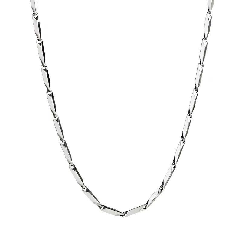 Diamond-Shaped Titanium Steel Necklace: Versatile Men's Accessory, Light Luxury Stainless Steel Sweater Chain, Women's High-End Long Necklace