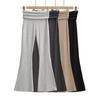 Pleated Waist Yoga Flare Pants - Slimming Elastic Fit for Women