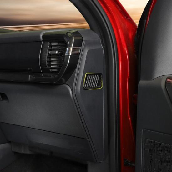 2X Carbon Fiber Console Air Vent Outlet Dash Side COVER Trim For Ford F150 +