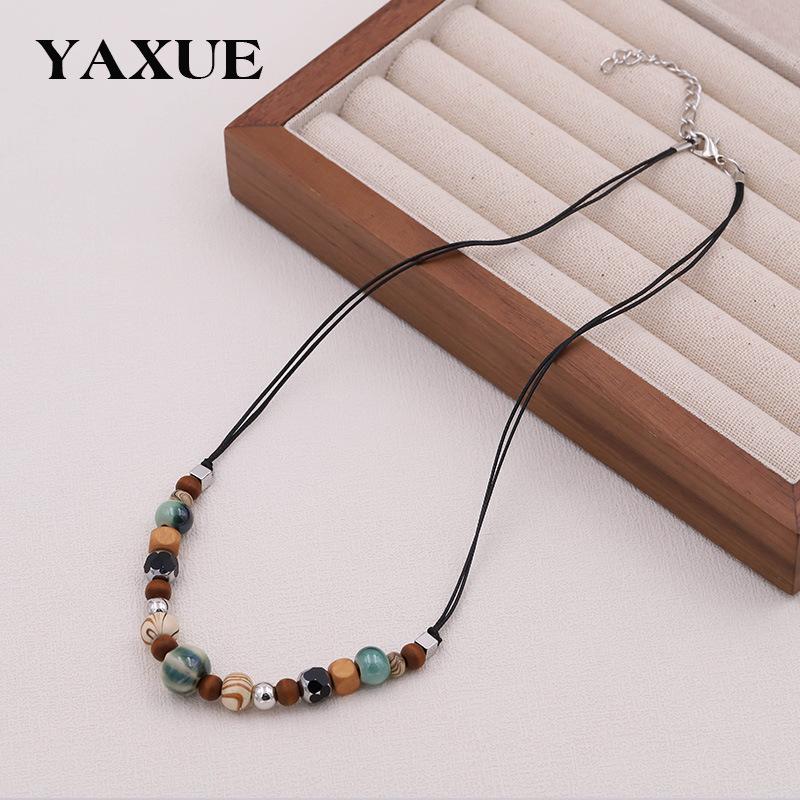 

Етнічний стиль керамічне намисто з бісеру - Жіночий універсальний ланцюжок на ключицю, Європейська та американська біжутерія. Original Design