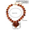 KunJoe Vintage Resin Big Love Heart Pendant Necklace for Women Bohemian Brown Acrylic Beaded Chain Choker Necklace Jewelry Gifts