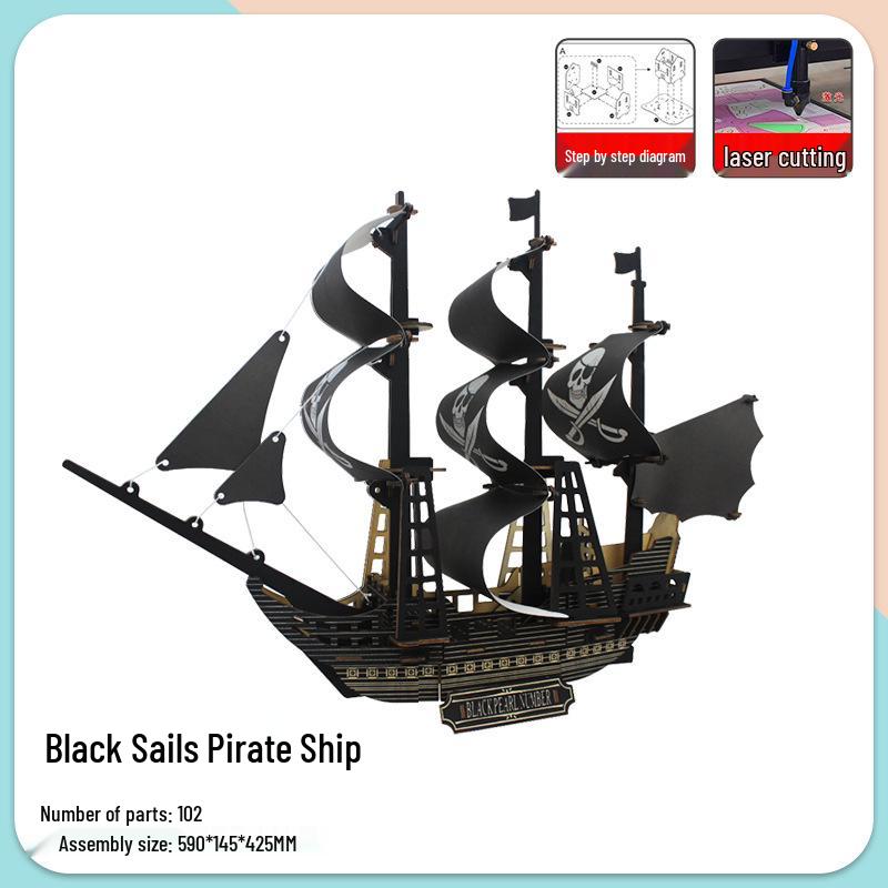 

3D Деревянная Лодка Модель для Сборки Своими Руками - Развивающая Поделка Ручной Работы для Детей