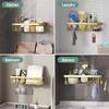 Adhesive Shower Caddy 6-PackGifts for Women Mom Heavy Weight Bearing Large Wall Mounted Bathroom Shelves Rack Organizer Storage
