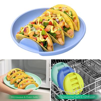 Suport pentru taco din silicon Yousheng, suport pentru taco de mare capacitate cu separatoare, suport pentru farfurii de tortilla antiderapante, tavă de servire pentru taco pentru familie