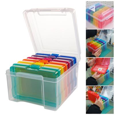 7-teilige Foto-Aufbewahrungsboxen, Aufbewahrungsbehälter, starke Tragkraft, kompakte Größe, tragbare transparente Foto-Bastel-Aufbewahrungsboxen