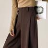 Women's Thick Woolen Autumn Pants - Soft, Casual, Loose, Straight-Leg, Slimming, Wide-Leg Design