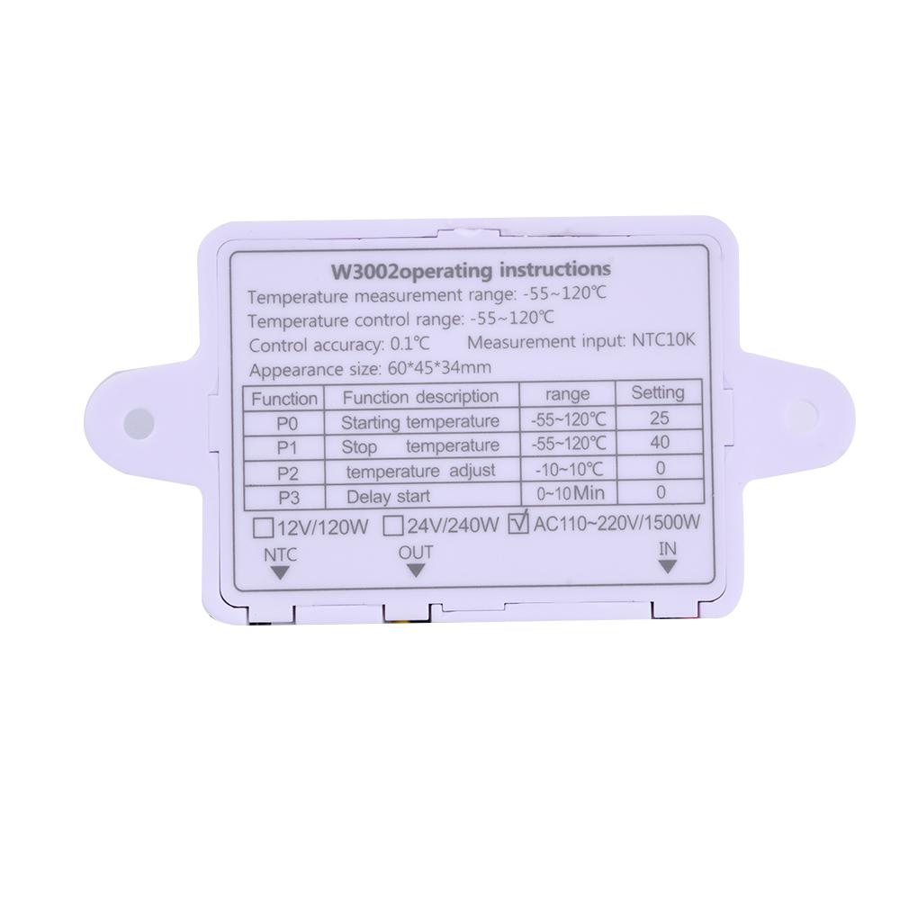 XH-W3002 LED Digital Thermometer Microcomputer Temperature Controller Hot and Cold Temperature Thermostat Switch 12V 24V 220V