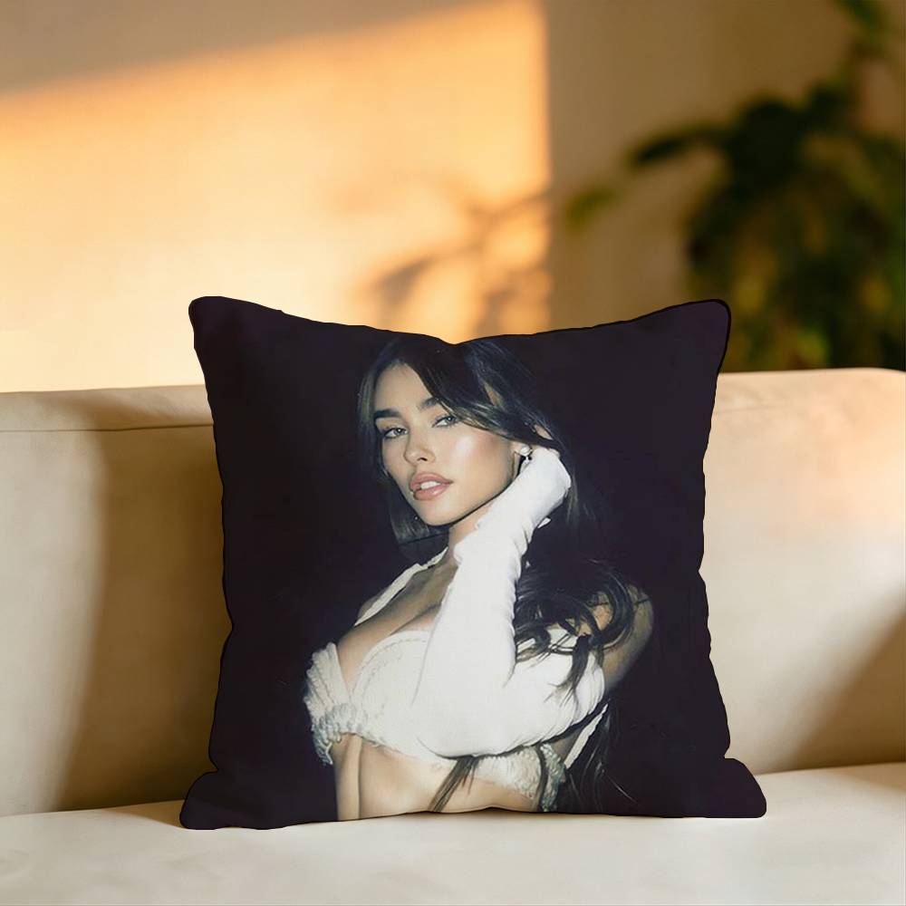Popular Singer Madison Elle Beer Pillow Case Square DoubleSided Sofa Cushion Cover Bedroom Bedside Pillow