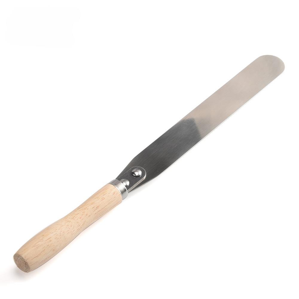 

Stainless Steel Cake Scraper Wooden Handle Multi Use for Dough Cream Fondant Baking Cooking Kitchen Tool Easy Clean