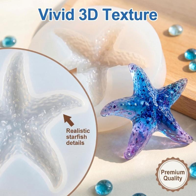 Decorative Star Candle Mold, Flexible Silicone Casting Mold for DIY Wax Projects, Ornament Making and Home Decoration