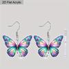 2D Flat Acrylic Women's Colorful Butterfly Earrings, suitable as holiday gifts, birthday gifts, and party decorations for women.