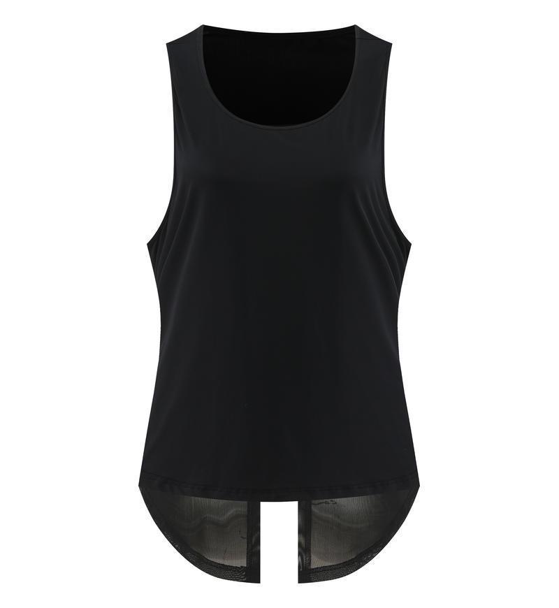 

Women s Quick-Dry Sleeveless Ice Silk Vest: Breathable Yoga Cardigan with Mesh Splice M чёрный