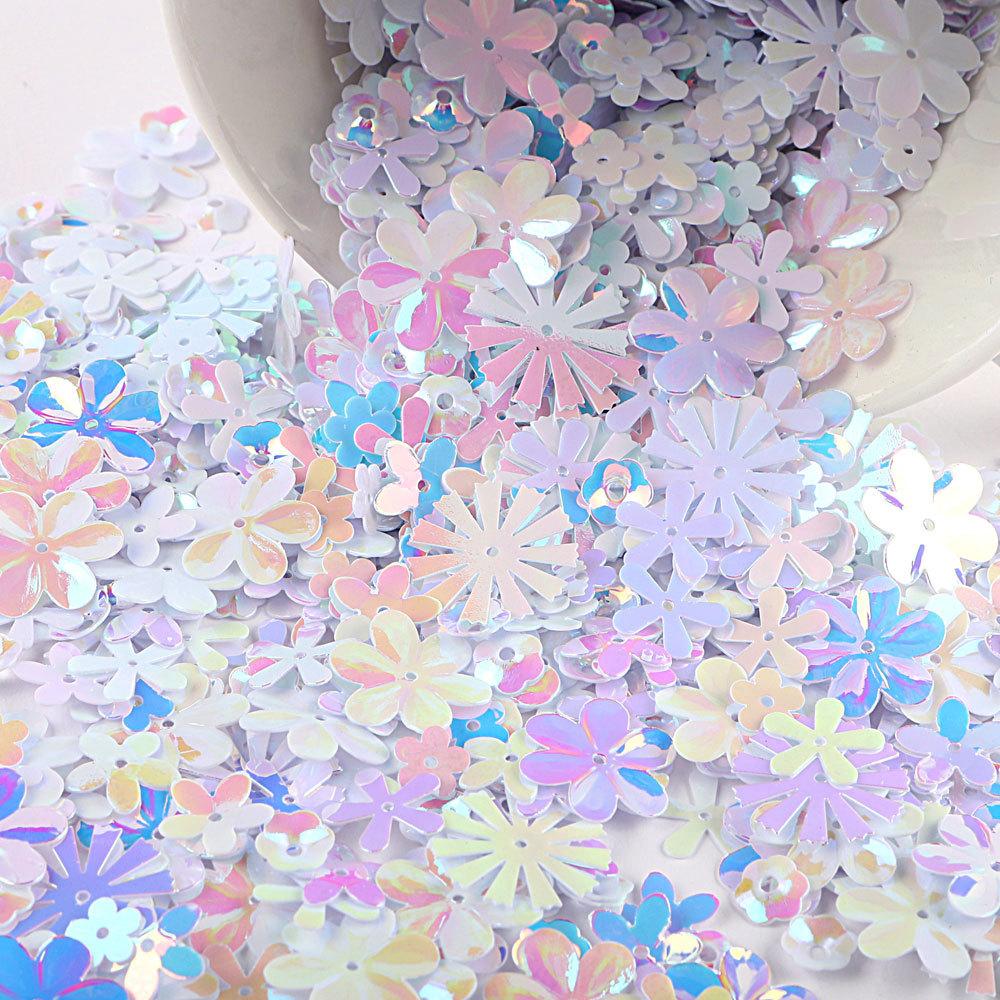 1Bag Daisy Flower Snowflakes Sequin Confetti for Baby Shower Birthday Wedding Party Table Scatter Christmas Gift Decorations