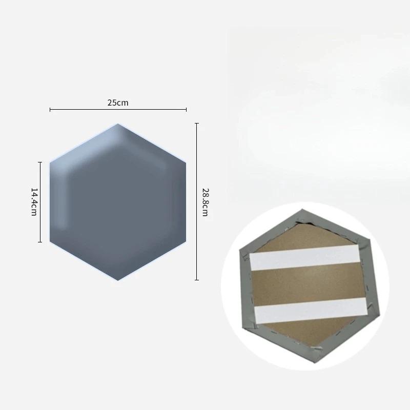 1pc Hexagonal 3D Wall Stickers Upholstered Wall Panels Anti-collision Peel and Stick Headboard Self Adhesive Leather Soft Bag